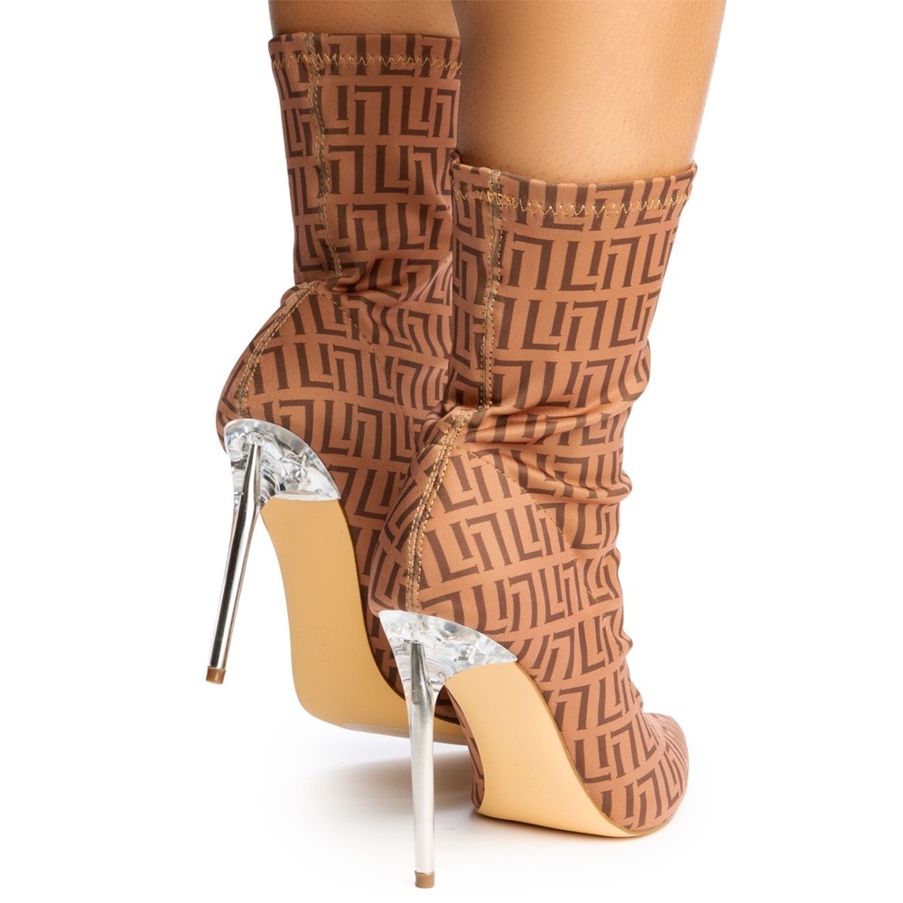 LILIANA SHOES RESHA-2 CLEAR HEEL BOOTIE, Size: 8.5 - Picture 4 of 5